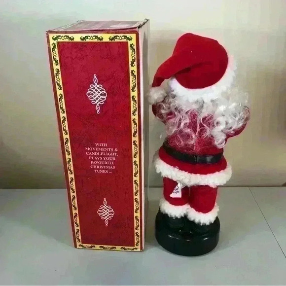 Motion 15”Plastic Santa Claus Musical Figurine Holding Candle Battery Operated - Picture 5 of 12